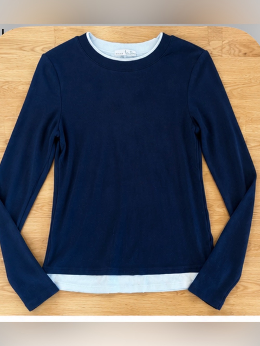 Nine Britton Blue Stitch Fix Layered-Look Long Sleeve Top Women's XS